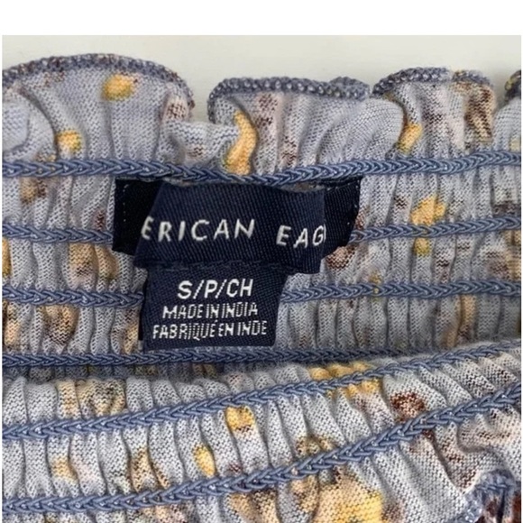 American Eagle Outfitters Blue and Purple Ruffled Peplum Blouse - Picture 3 of 3